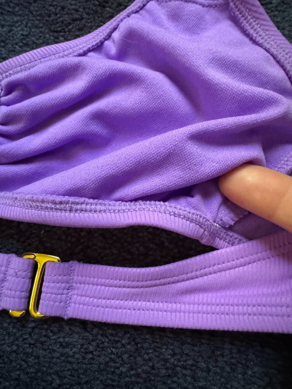 Like New Lavender Ribbed Heart Ring Halter Bikini Top Sz S - Picture 4 of 5